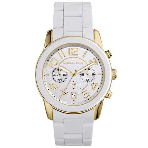 michael kors montre femme blanche|michael kors watch for female.